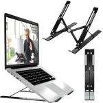 ELV Direct Tabletop Laptop Stand for Desk, Adjustable Portable Aluminum Laptop Holder, Foldable Computer Stand 10 Angles Anti-Slip Riser Compatible for 9-15.6 inches /22.86-39.62cm Laptops (Black)