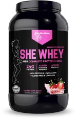 Nutrition Planet She Whey (With Added DigeZyme) for Pre/Post Workout Recovery (Strawberry Smoothie - 2lb, 30 Servings)