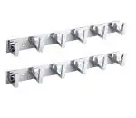 Craftbin 6 Pin Stainless Steel Cloth wall Hanger for Bathroom, Cloth Hook for Door, Door hangers for clothes Towel, Napkin, Clothes - Wall Mounted Hook Hook Rail 6 (Pack of 2)