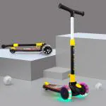 KIWI KOOL Smart Kick Scooter With Brakes and Led Wheels , Adjustable Height And Foldable Scooter For Kids 2+ Years , Scooter for Kids , Scooter , Scooty , Kids Scooter (45 Kg , Black)