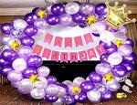SV TREDRES Happy Birthday Royal Purple Golden Theme Birthday Decoration Combo Kit Of 83 Pcs
