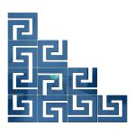 Look Decor Blue Geometric Blue- Mirror Acrylic Wall Stickers (Pack Of 20)