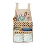 PrettyKrafts Hanging Diaper Caddy Crib Diaper Organizer Diaper Stacker for Crib Playard or Wall Newborn Boy and Girl Diaper Holder for Changing Table Baby Shower Gifts
