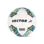 Vector X Roma Soccer Ball Rubberised Hand Stitched Football For Training And Practice (Blue-White) Size-5