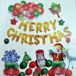 My Party Suppliers Xmas Decorations Kit - Christmas Tree Balloon, Snaownman Balloon, Santa Balloon, Merry Christmas Letter Balloon, Christmas Latex Balloon, Xmas Balloon