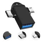 LIRAMARK 2 in1 OTG adapter, USB 3.0 connector, high speed data OTG for all android mobiles (Black)