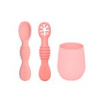 ZoZoBaa Non Slip Pink Silicone Drinking Cup With Spoon Set - 55 ml