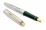 Ledos Chrome Stainless Steel, Metal Oliver Triumph Shine Body Fountain Pen with Grip and Trims