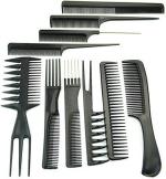 D-Top Hair Combs, Professional Hair Comb Set For Saloon And Home Use, Black W7 ()