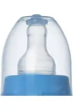 Naughty Kidz Blue Plastic Feeding Bottle Cap with Nipple Combo
