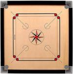Rkp Beige Wood Carrom Board With Coins, Striker And Powder, 20 Inch
