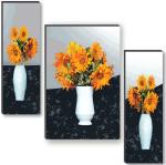 SAF Flower pot modern art UV textured self adeshive Pack of 3 (Multicolor)