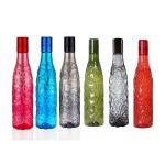 JIKARI Plastic Designer Mosaic Water Bottle ZigZag Pattern 1000ml Pack of 6 multi color
