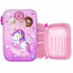 DIGIDEAL Big Size Unicorn Pencil Case with Compartments, Pencil Pouch for Kids, Pencil Box for Kids, School Supply Organizer for Students, Stationery Box Pouch (1 Unit) (Pink)