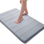 BLINE Memory Foam Bath Mat Water Absorbent Shower Mat, Thick Bath Rugs for Bathroom Non Slip with PVC Backing (60*40 CM)