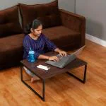 INVISIBLE BED Laptop Table Xl-Extra Large Heavy Duty Floor Desk For Sofa/Couch, Bed Side Table (Canadian Walnut)
