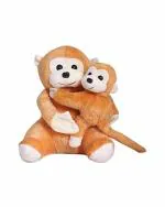 Tickles Plush Mother Monkey with Baby Monkey Soft Lightweight Stuffed Toy 28 cm