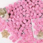 SATYAM KRAFT 50 Pcs Artificial Foam Rose Flowers Fake Foam Red Rose Water floating Flowers , Pooja Thali, Festival and Events, Home, Table, Badroom, Pooja room, Diwali decoration items and Diy Craft (Light Pink)