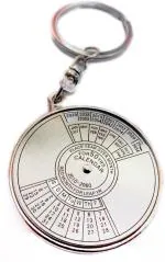 Blue Aura Aditya Traders Silver Metal 50 Years Calendar Pure Key Chain