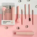 MUMUSO Pink Cosmetic Brush Set with Storage Case - Set of 5