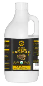 Holy Natural Jamaican Black Castor Oil 1 Liter | USDA Organic, Cold Pressed Hair Oil | For Hair, Eyelash, Eyebrow and Skin