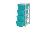Supreme Furniture Plastic Chest Multipurpose Utility Product with 4 Drawers- (Aqua Blue)