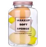 BALAAN'S BEAUTY BAZAAR Makeup Sponge jar Beauty Blender with Egg Case, Soft Sponge For Liquid Foundation, Creams, and Powders (Yellow)Pack of 7