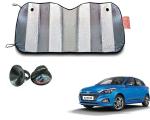 WolkomHome Silver foil Shade UV Protection Curtain Car Sunshade Film Windshield Visor Front Windshield Sunshade Cover for Hyundai I20 Elite 2018