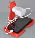 VENIK Multi-Purpose Mobile Charging Stand Mobile Holder for Wall Multi Plug for Upto 7 inch Mobile Phone Stand for Wall Plastic Holder Universal Socket Mobile Charger Stand Holder Wall (1)