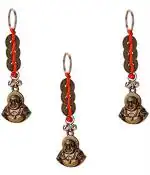 SK Craft Laughing Buddha Lucky Chinese Coin Keychain (Pack of 3)