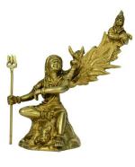Kalarambh Bharat Haat Yellow Brass Lord Shiva Idol Handicraft Art 13 x 7 x 14 cm