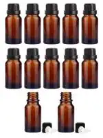 RTWARE Empty 100 ml (Set of 12) Brown Amber Glass Bottle With Leak-Proof Euro Dropper And Black Cap, Ideal to Store Essential Oil, Medicines, Perfumes, Cosmetics