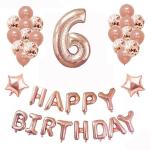 FANEX Confetti and Latex Rose Gold Decoration Combo (Pack of 24)