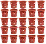 KWEL 4 Inch Net Pot Hydroponic/Aquaponic/Plant Sapling Net Pot (Pack of 25) Brown