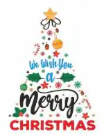 CVANU We Wish You a Merry Christmas Tree Vinyl Wall Sticker for Wall Decor