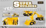 Globular Unbreakable Super Builder Complete Set 3 in 1 Dumper, Excavator, Bulldozer Small Size Push and Go Construction Toy(Super Builders 3 in 1)