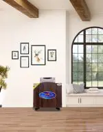 ZIYKO Wooden Battery Trolley with Battery Tray | Inverter Battery Trolley | Wooden Invertor Trolley for Battery, Inverter, ups Box for Home and Office (4 Wheels Support) (Choco Oak)