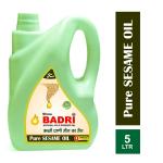 Shree Badri- Cold Pressed SESAME/TIL oil 5LTR|Healthiest Cooking Oil | kachi Gani Tel with Cholestrol free