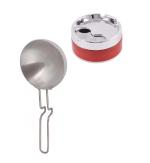 First Front Aluminium Tadka Pan With Plastic Ash Tray Base Stainless Steel Tabletop Decor Closed Printing Unbreakable Ashtray and (Multicolour, Pack of 2)