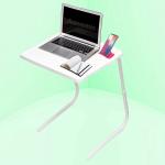 arovemic Tables WHITE Bed Sofa Table Smart Mate Foldable Folding Adjustable Tray Colur WHITE STUDY TABLE,LAPTOP TABLE, TABLE FOR MULTIPURPOSE