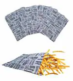 Inditradition Multipurpose Food Wrapping Paper Envelopes, Snack Bags | Pack of 100, White with News Print (Large, 8x10