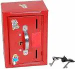 GOODLUCK BAYBEE Madari Toys Multicolor Metal, Iron 2 Compartments Cute Almirah Style Coin Box With Keys