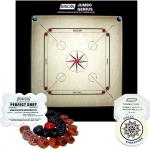 Siscaa Jumbo Genius Premium Babul Wood Black Carrom Board, 5 inch (pack of 4)