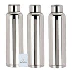Kuber Industries Silver Stainless Steel Water Bottle (Set Of 3)