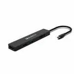 Amkette Type-C 6 in 1 Multiport Hub, USB Type-C to HDMI/USB 3.0/USB 2.0/Sd Card/Micro SD Black