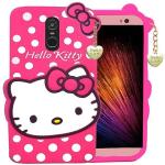 JOBINKA (Hello Kitty Redmi Note 4 Pink) Hello Kitty Rupper Back Case Cover |3D Cute| Soft Silicone Back Cover with Pendant Compatible for Redmi Note 4 (Pink)