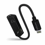 Portronics iKonnect One 2-in-1 8Pin to Aux Audio Adapter with Charging and Music Play for All iOS Mobile Phone Devices , 12cm Wire(Black)