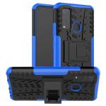 Lustree Vivo Y50 Blue Plastic Shock Absorbent Armor Mobile Back Cover Case with Kickstand Wheel - 18 x 8 x 4 cm