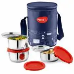 Pigeon Nutri Fresh Stainless Steel Insulated Tiffin Box Pack of 3 - Blue