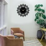 WALLCENTRE (ART BEYOND IMAGINATION) Mandala Metal Wall Art Clock (40 Cm, Black)